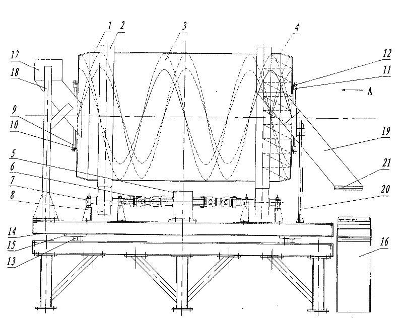 Mixer for mixing rubber and plastic particles