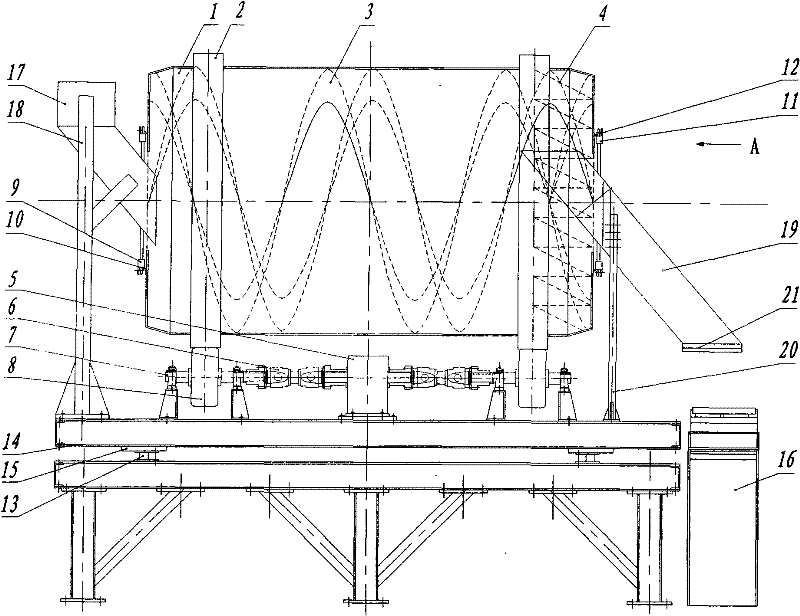 Mixer for mixing rubber and plastic particles