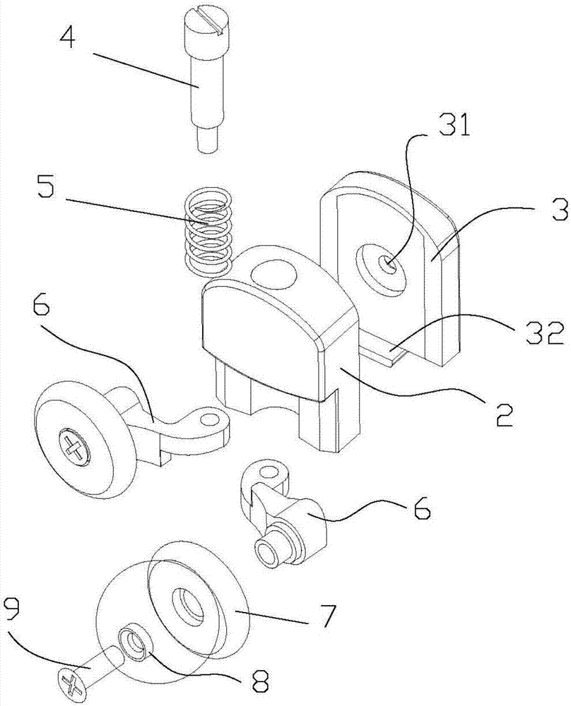 Shower room guiding device with double-swing structure