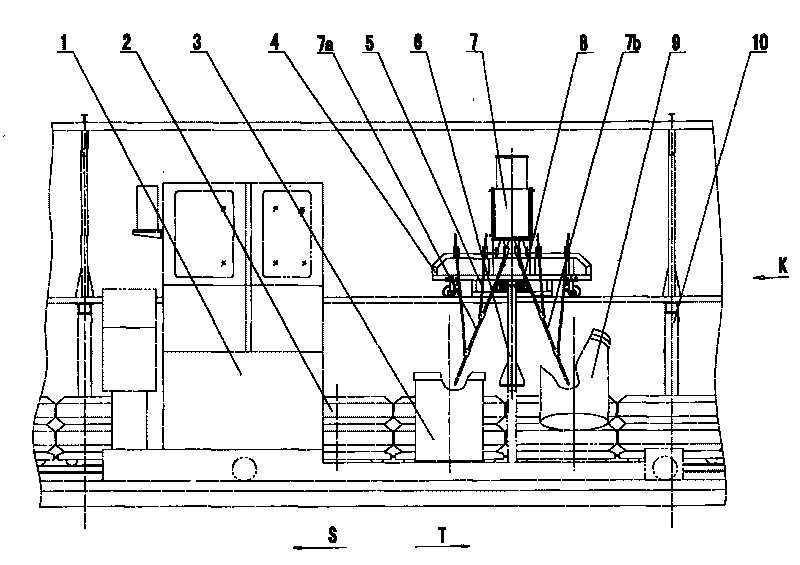 Method for configuring double-tube metal-stream inoculation device on double-station tilting type casting machine