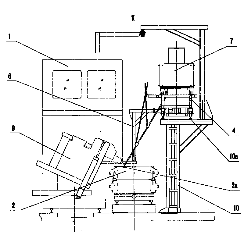 Method for configuring double-tube metal-stream inoculation device on double-station tilting type casting machine