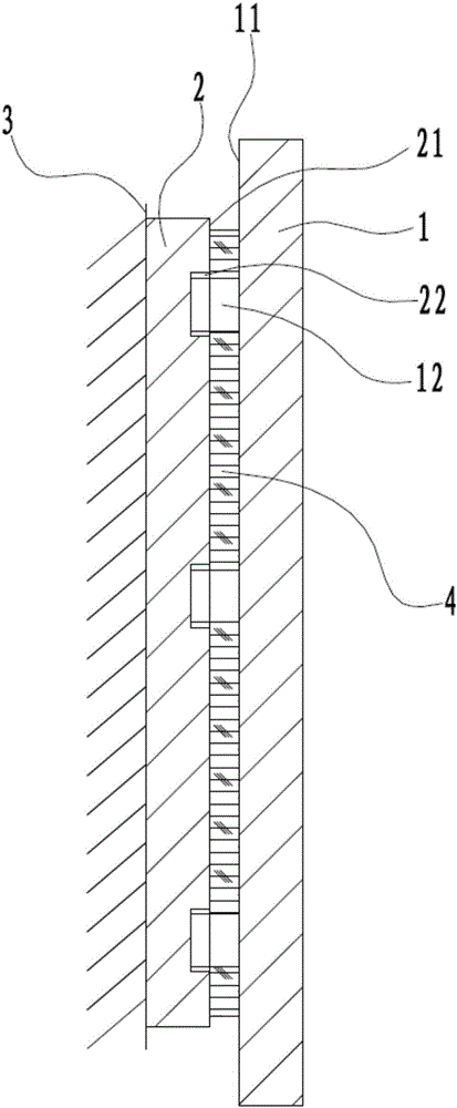 Adjustable gelling-free installation structure for dry hanging of indoor large-specification stone materials