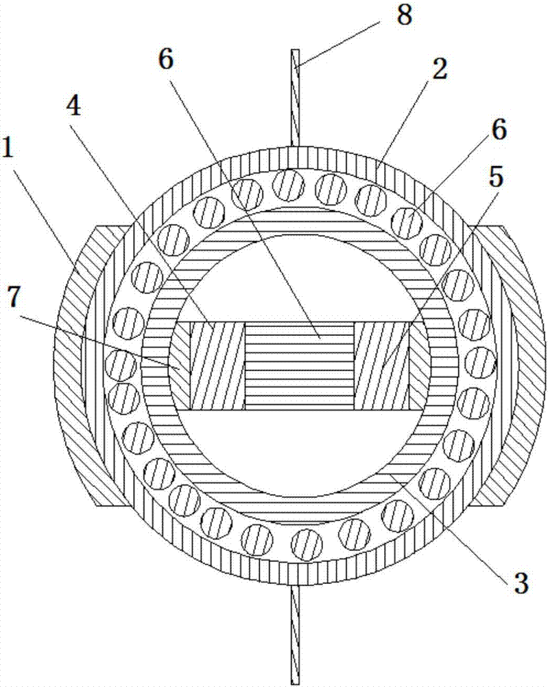 Magnetostrictive-based rotary piezoelectric breeze power generation device