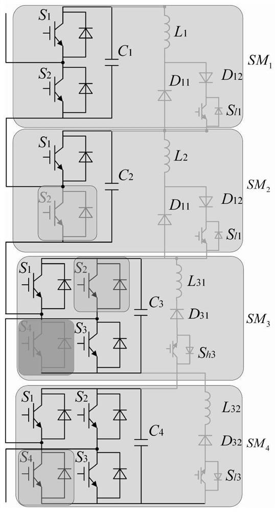 Hybrid MMC sub-module capacitor voltage bidirectional equalization topology