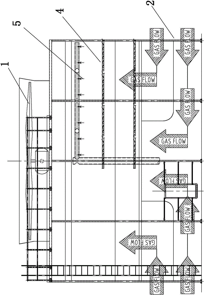 Filler-free impact explosive type high-efficient cooling tower