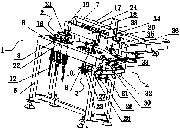 Paper card pothook folding mechanism used in socks packing machine