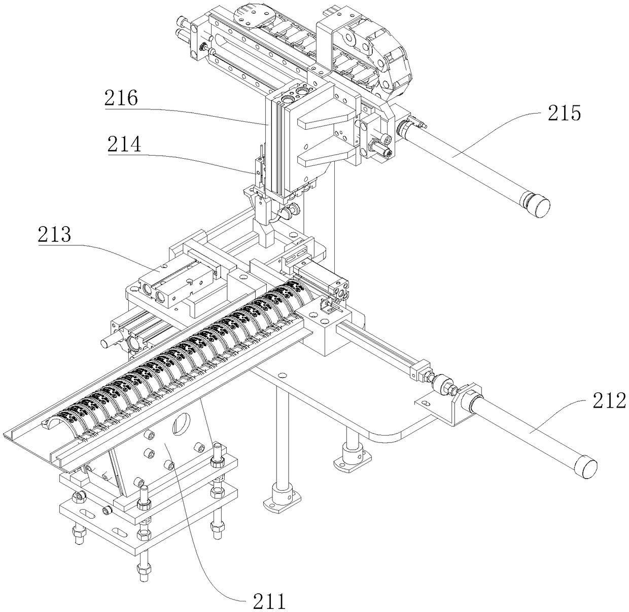 Automatic assembling equipment of self-buckling type pipe clamp, nut and screw