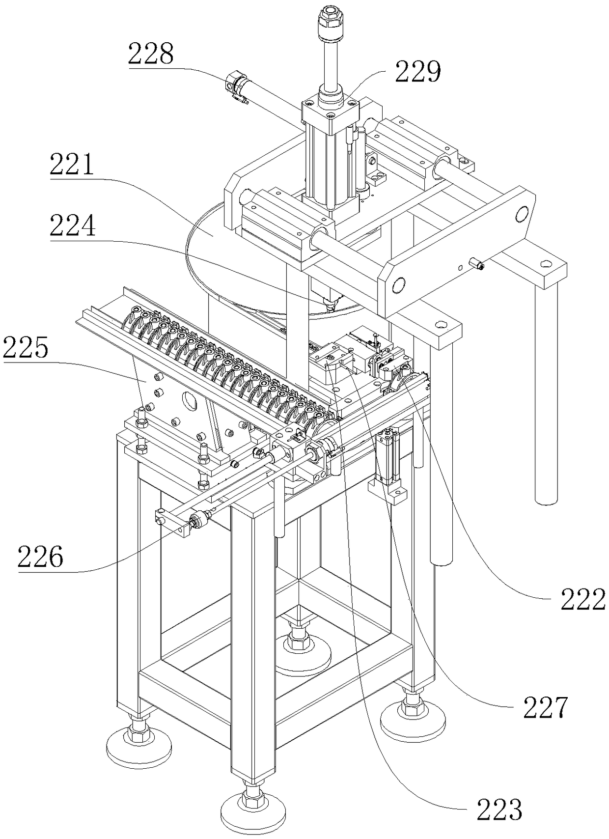 Automatic assembling equipment of self-buckling type pipe clamp, nut and screw