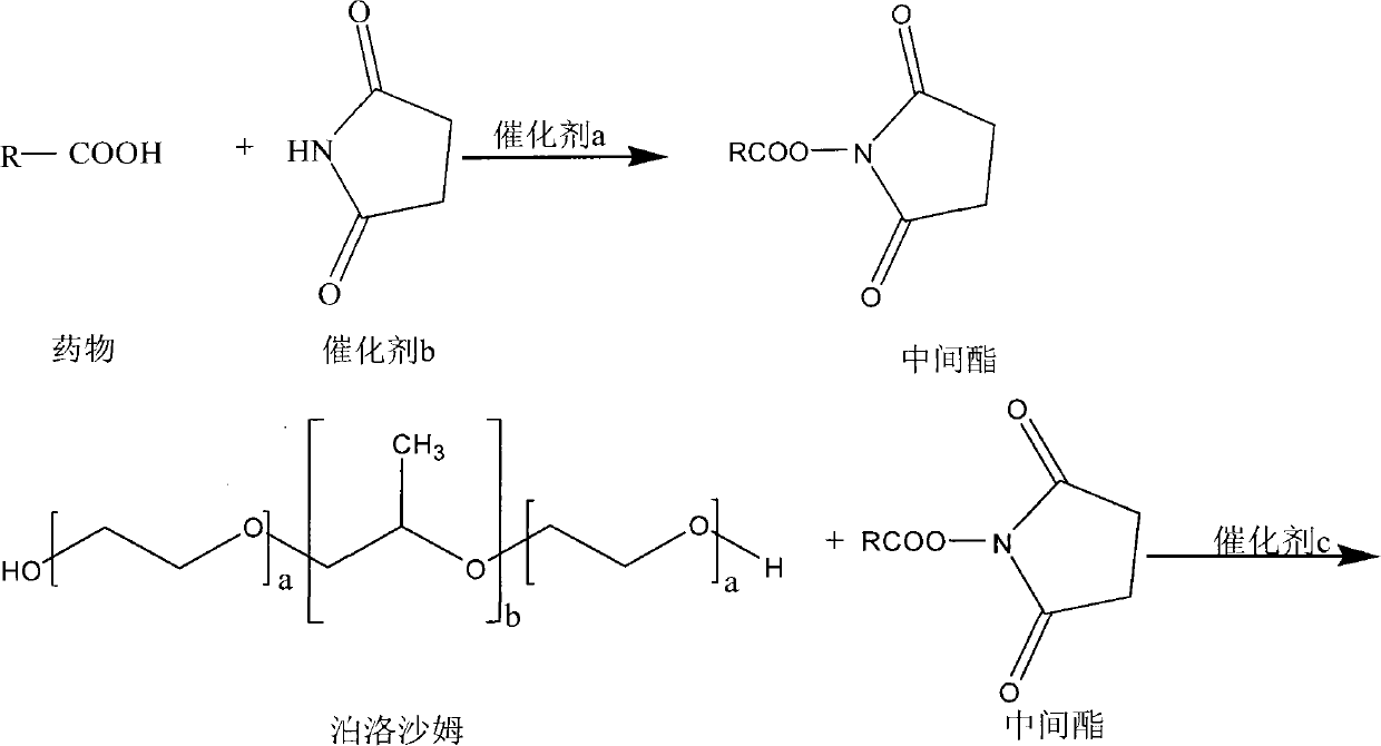 Poloxamer-carboxylic acid drug conjugate and preparation method and application thereof