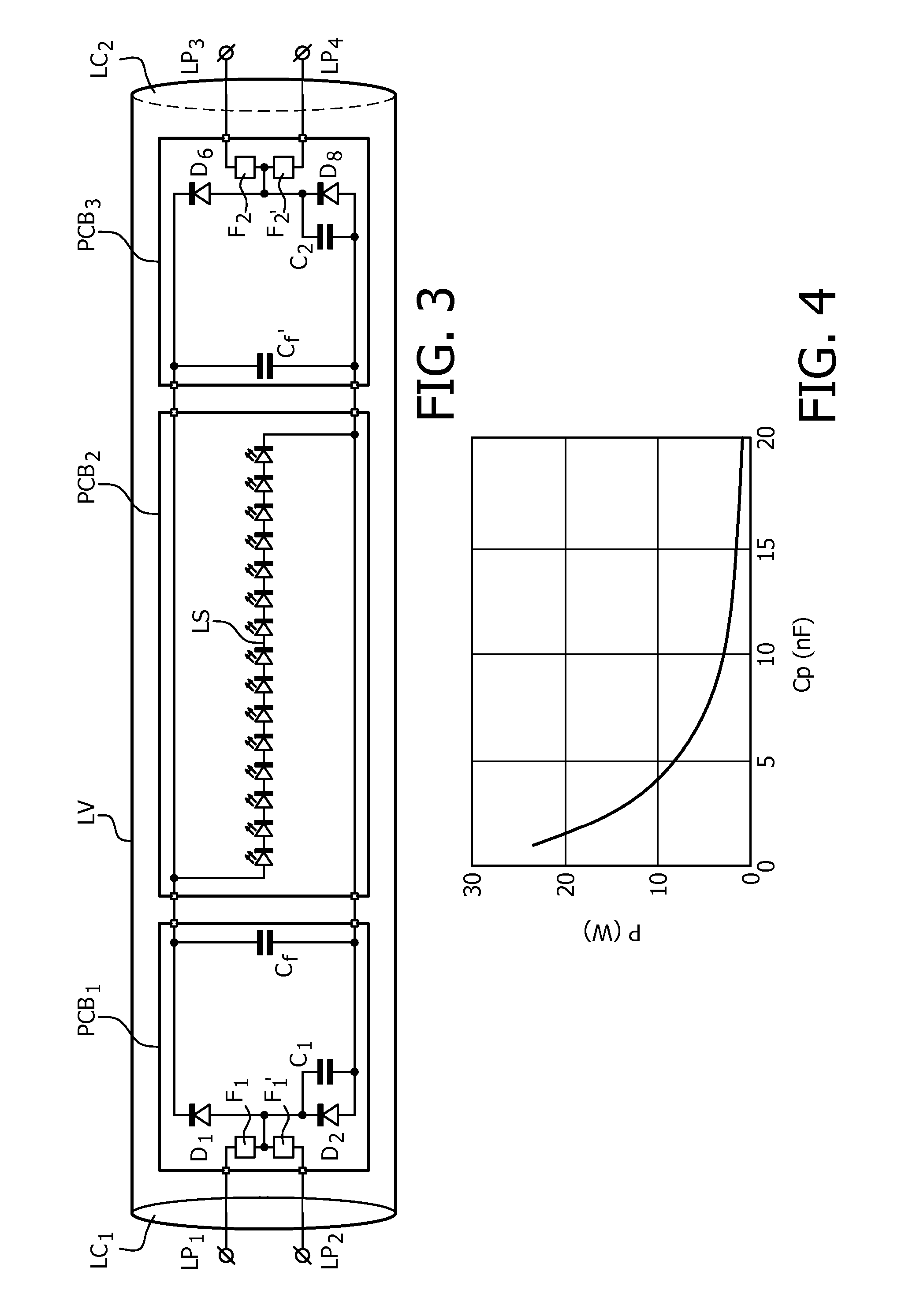 LED retrofit lamp with shunt capacitors across rectifier diodes for use with a ballast