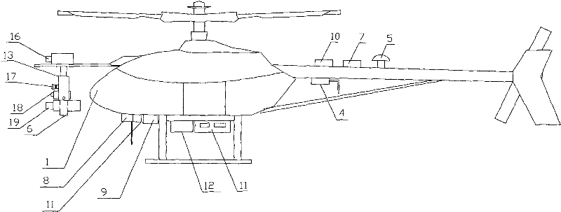 Unmanned helicopter system for patrolling trolly wire route and tower and method thereof