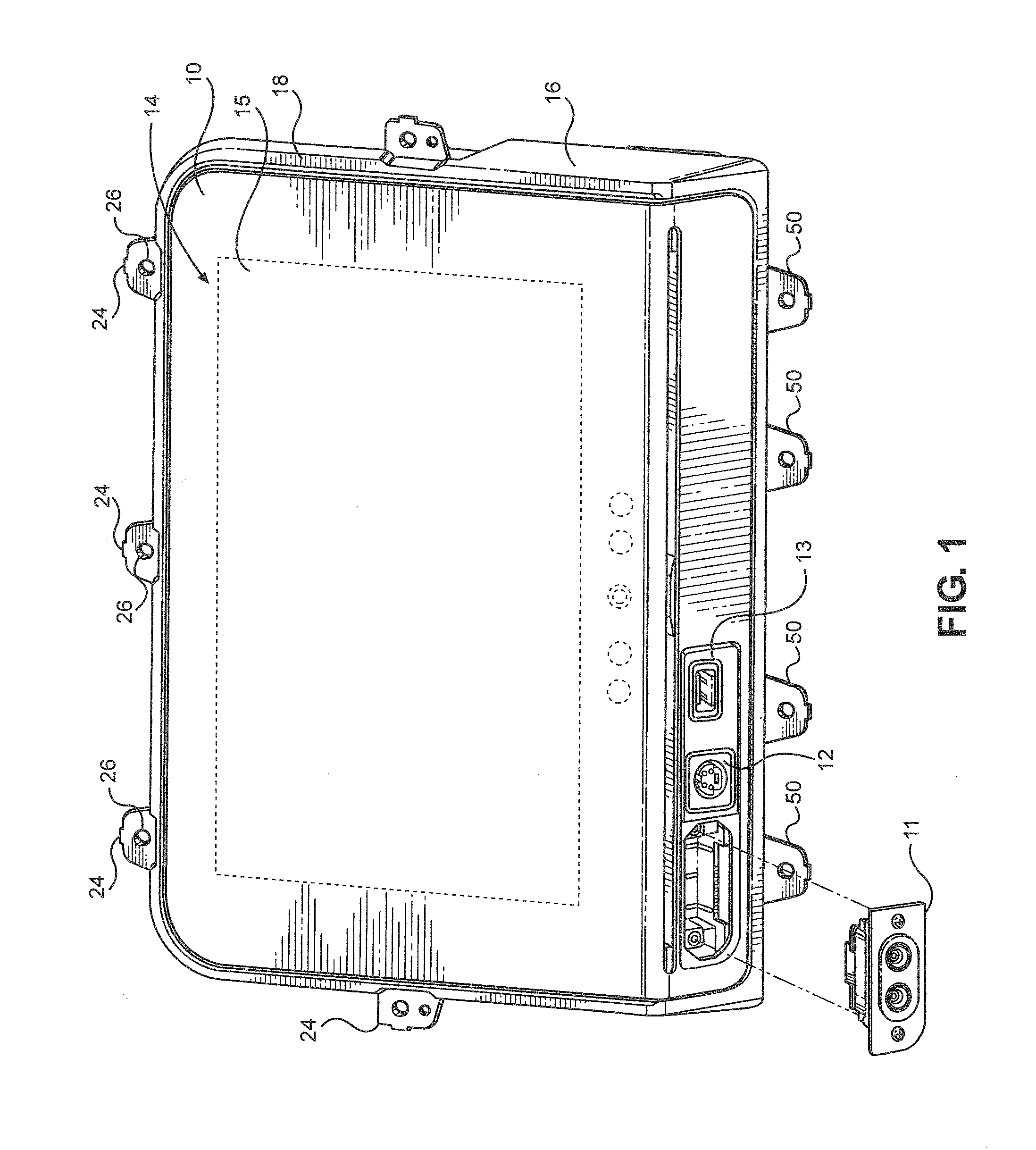 Display mounting system for reduced hic