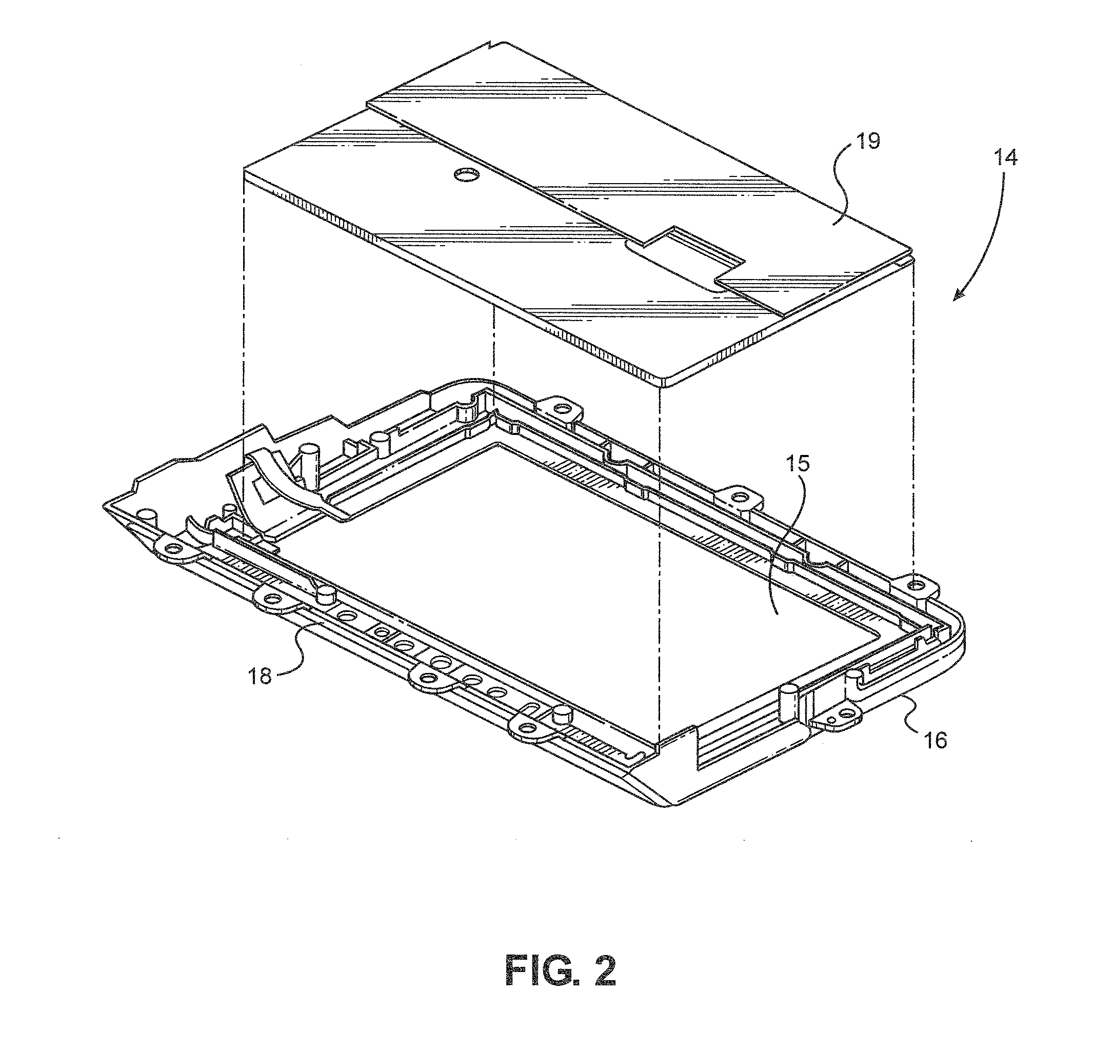 Display mounting system for reduced hic