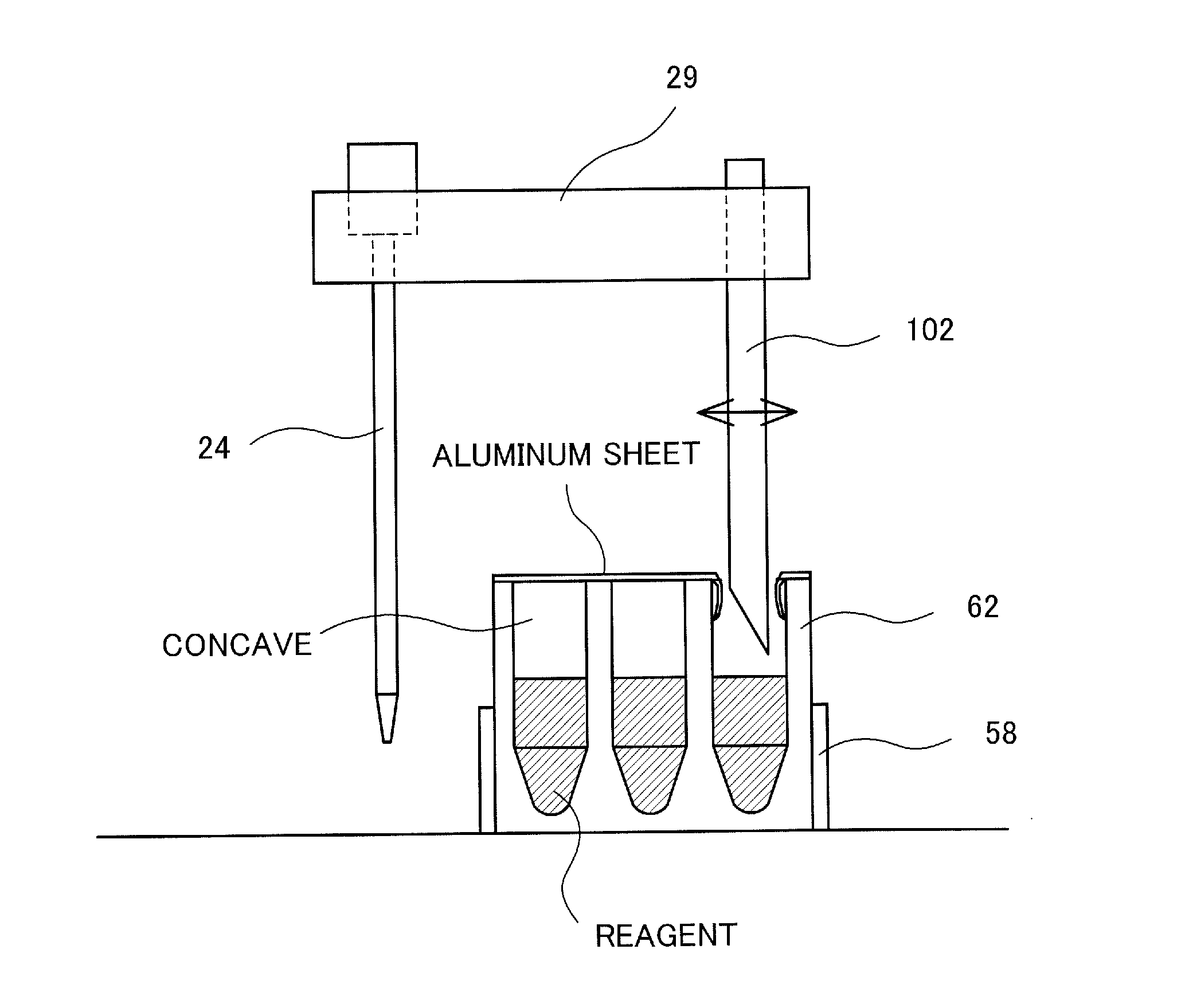 Reagent open mechanism of luminescence measurement system and open needle control method in reagent open mechanism