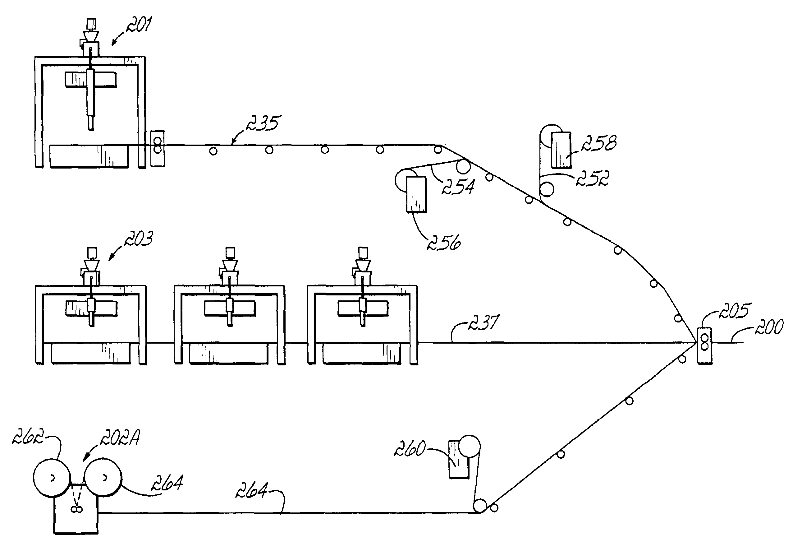 Absorbent composite product and process and apparatus for manufacture thereof