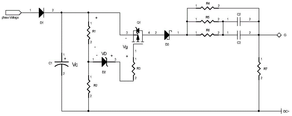 Thyristor trigger circuit for inverter three-phase input rectification circuit