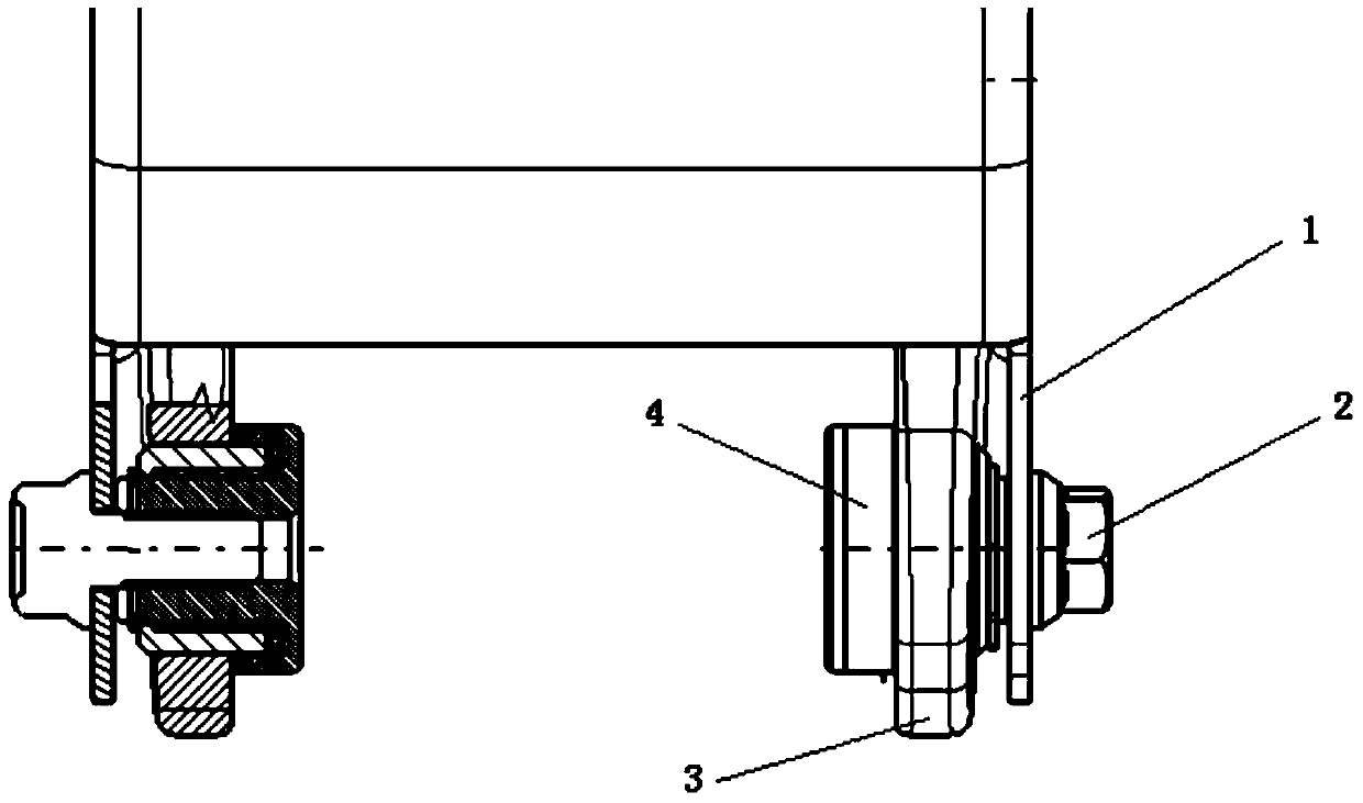 A hinged assembly for connecting the lower bracket of the eps steering column and the instrument beam