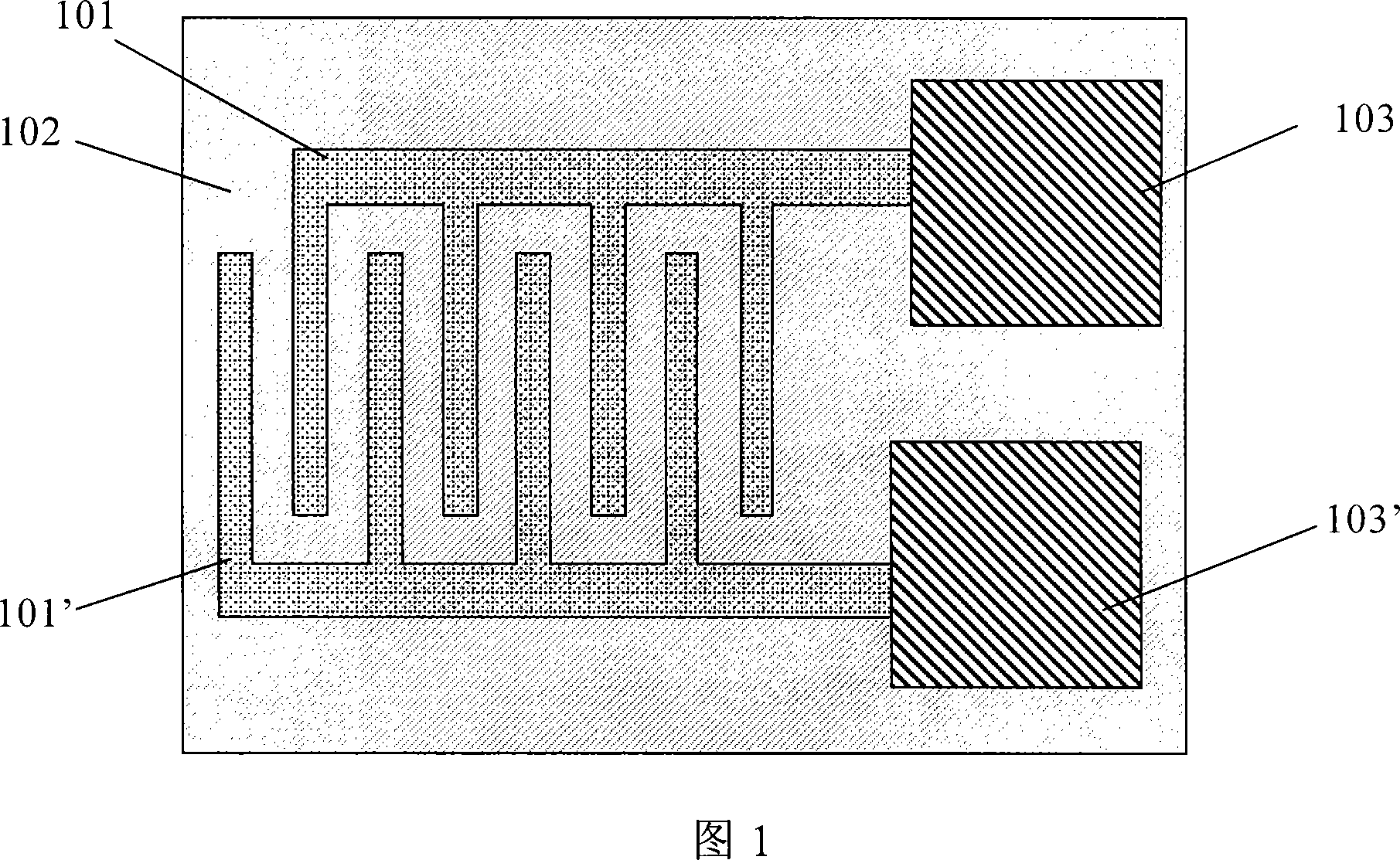 Structure for testing reliability analysis of integrated circuit inner layer dielectric