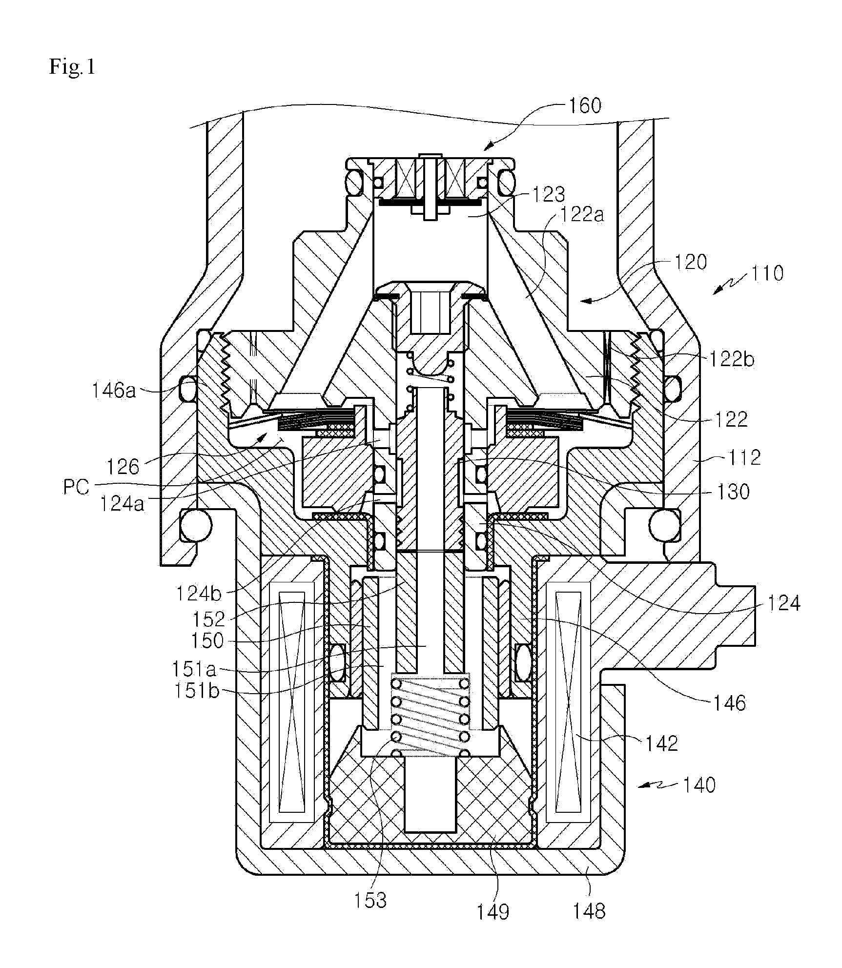 Damping force controlling valve assembly for shock absorber