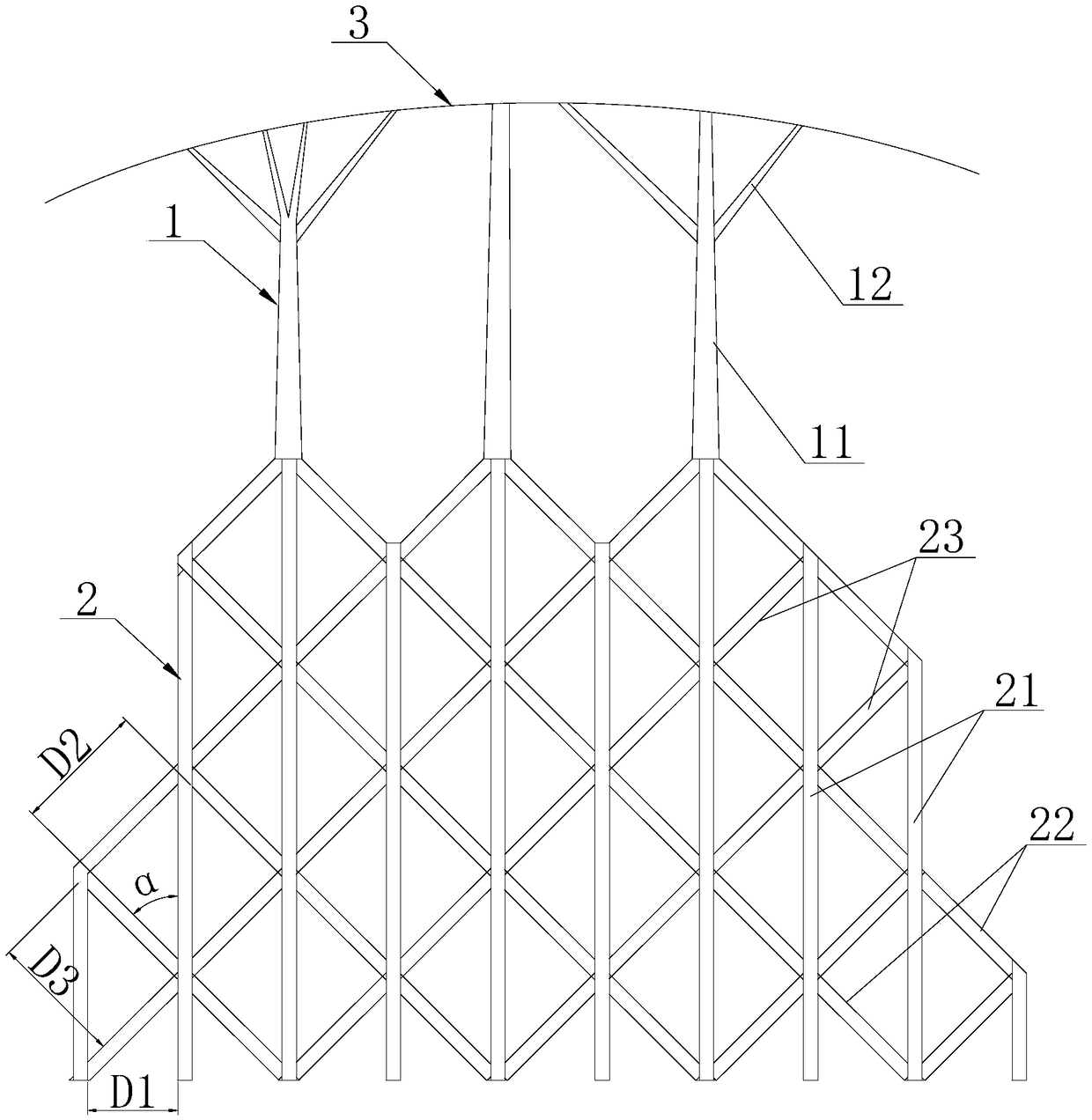 Supporting structure for manufacturing dental department additional material