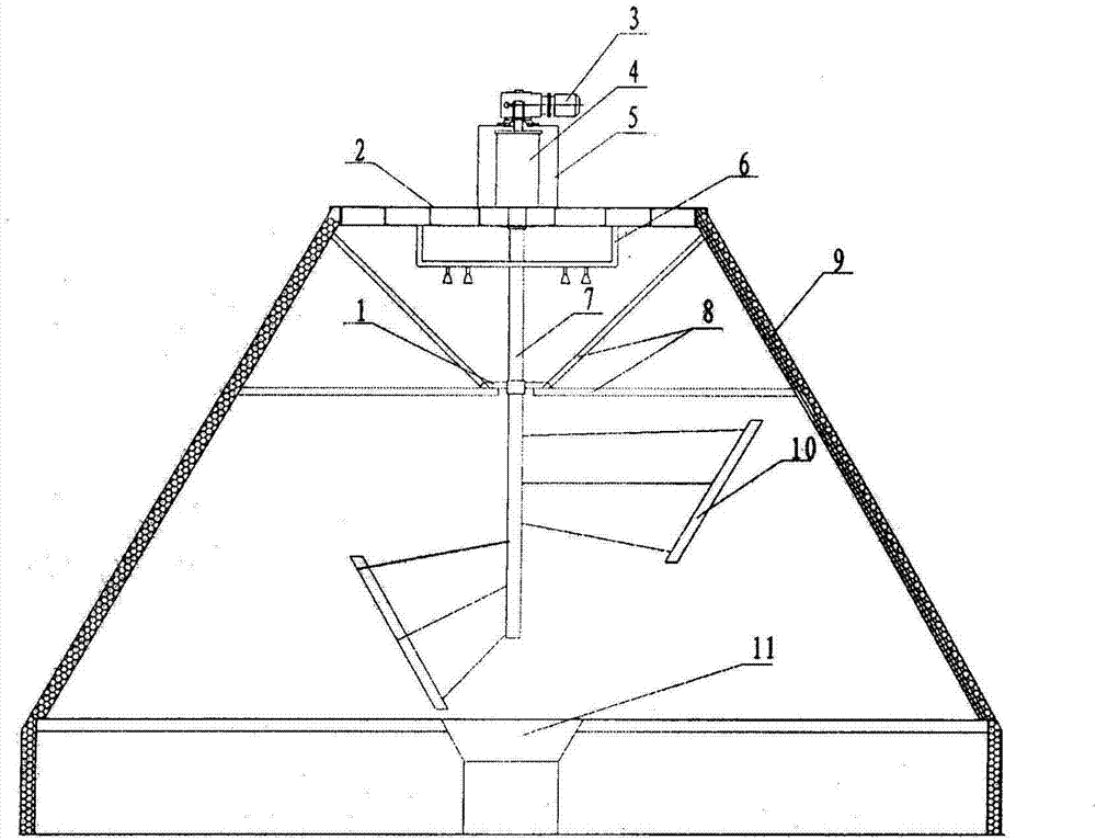 Discharging mechanism of straw discharge cleaning on upper part of straw methane anaerobic tank