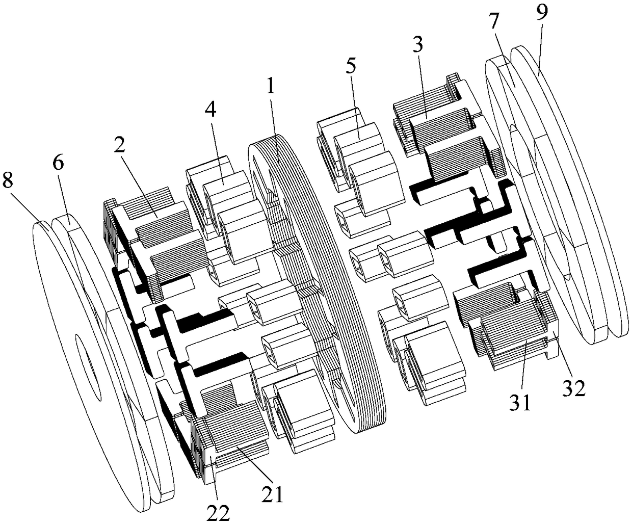 Lateral magnetic flux motor