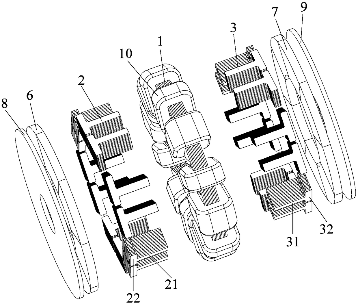 Lateral magnetic flux motor