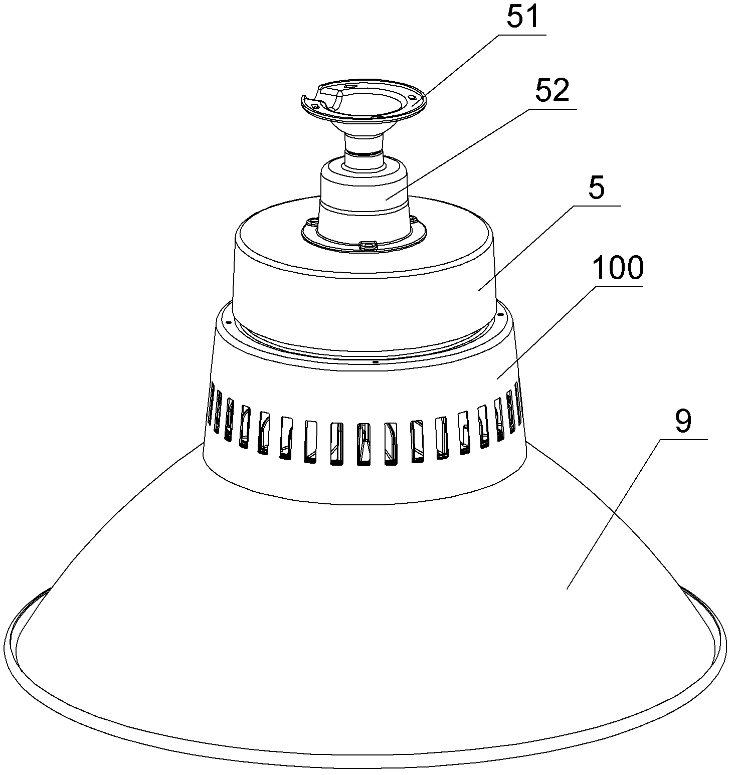 LED lamp with small surface opening rate