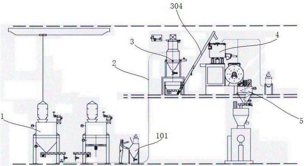 Low-noise plastic production device convenient for raw material preheating