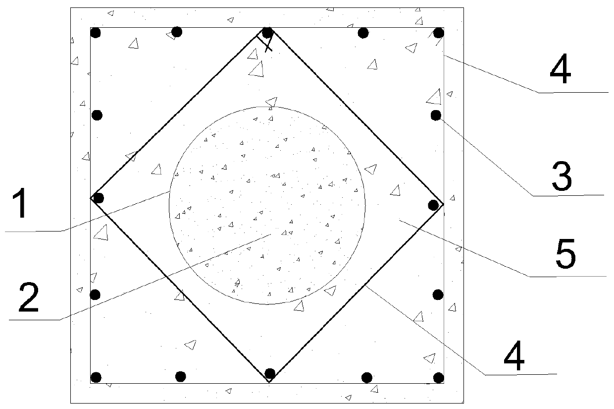 Corrugated steel pipe concrete overlapped component and manufacturing method thereof