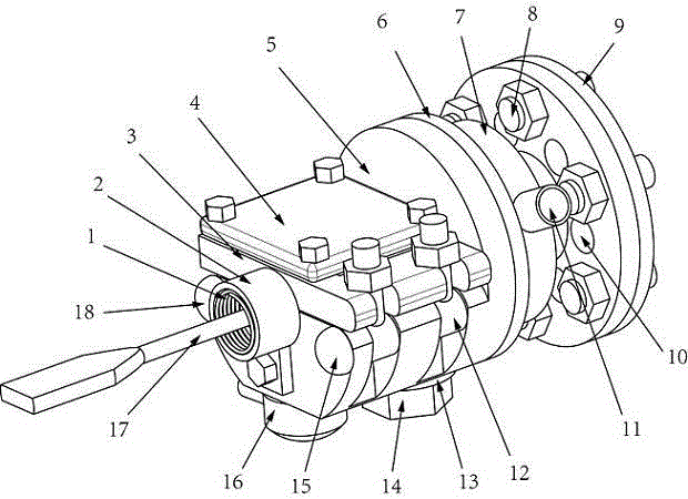 A test-piece clamp for multi-load coupling loading and a multi-physics field coupling loading method thereof