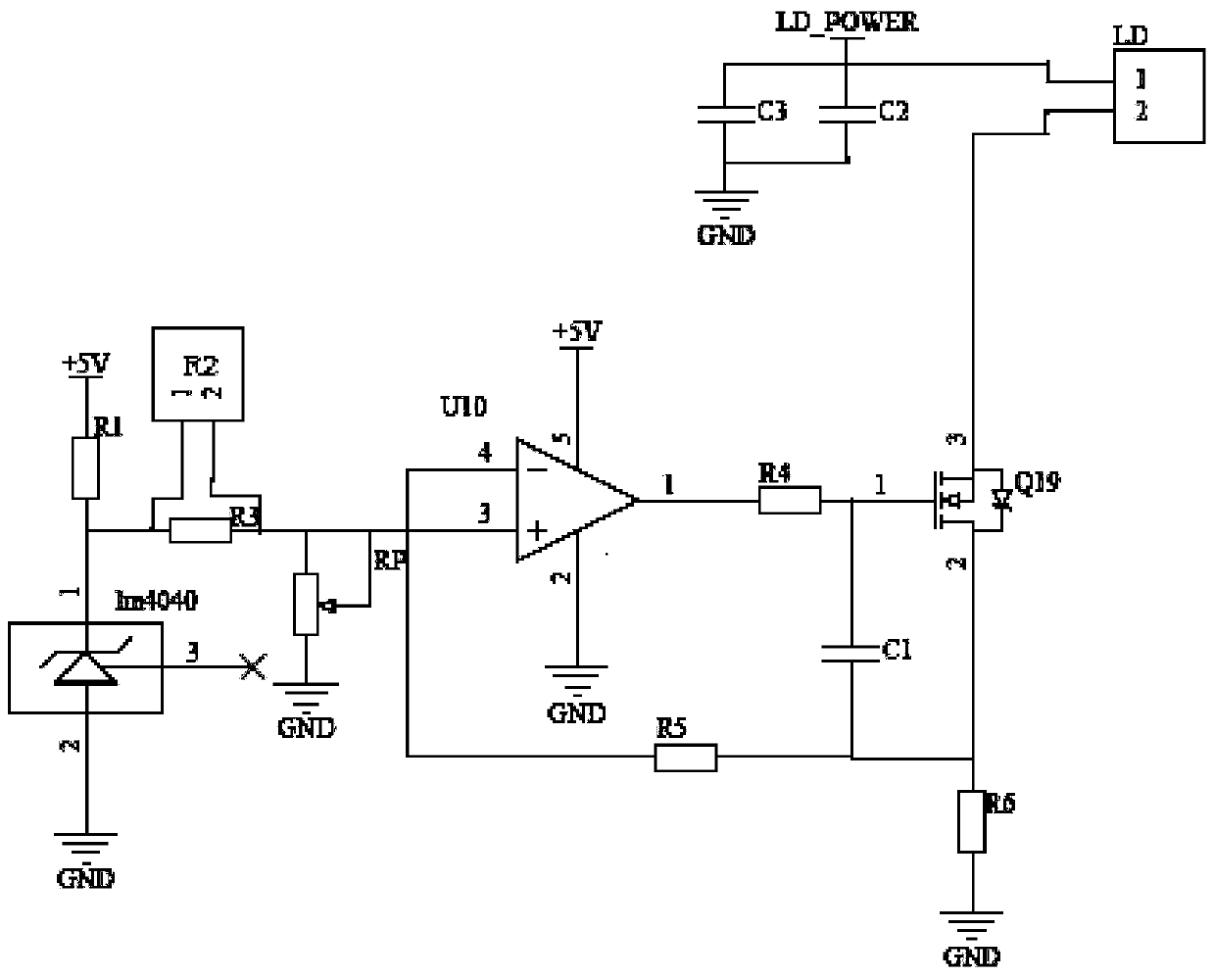 An adjustable constant current drive circuit for semiconductor laser with temperature compensation