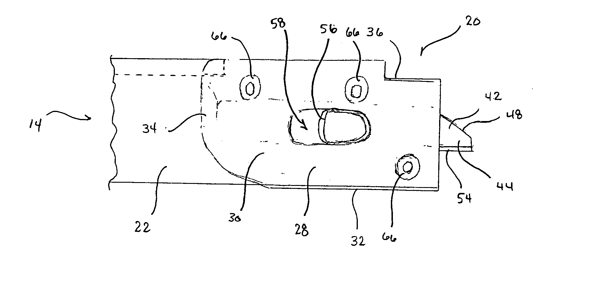 Latch mechanism with extended side wall