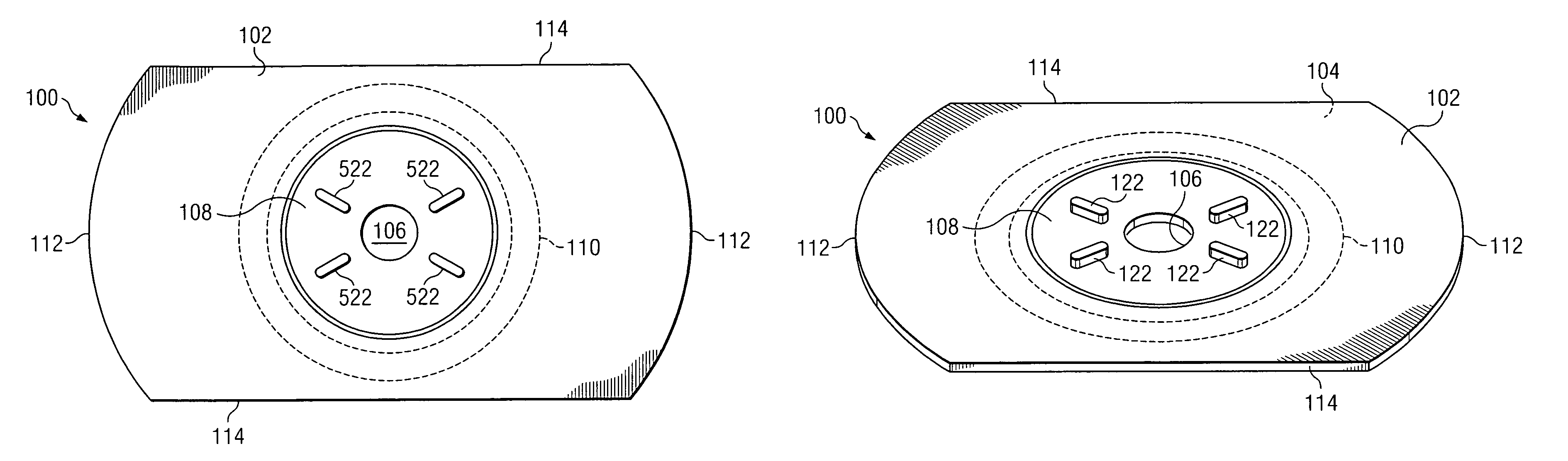 Optical disc having a reduced planar thickness