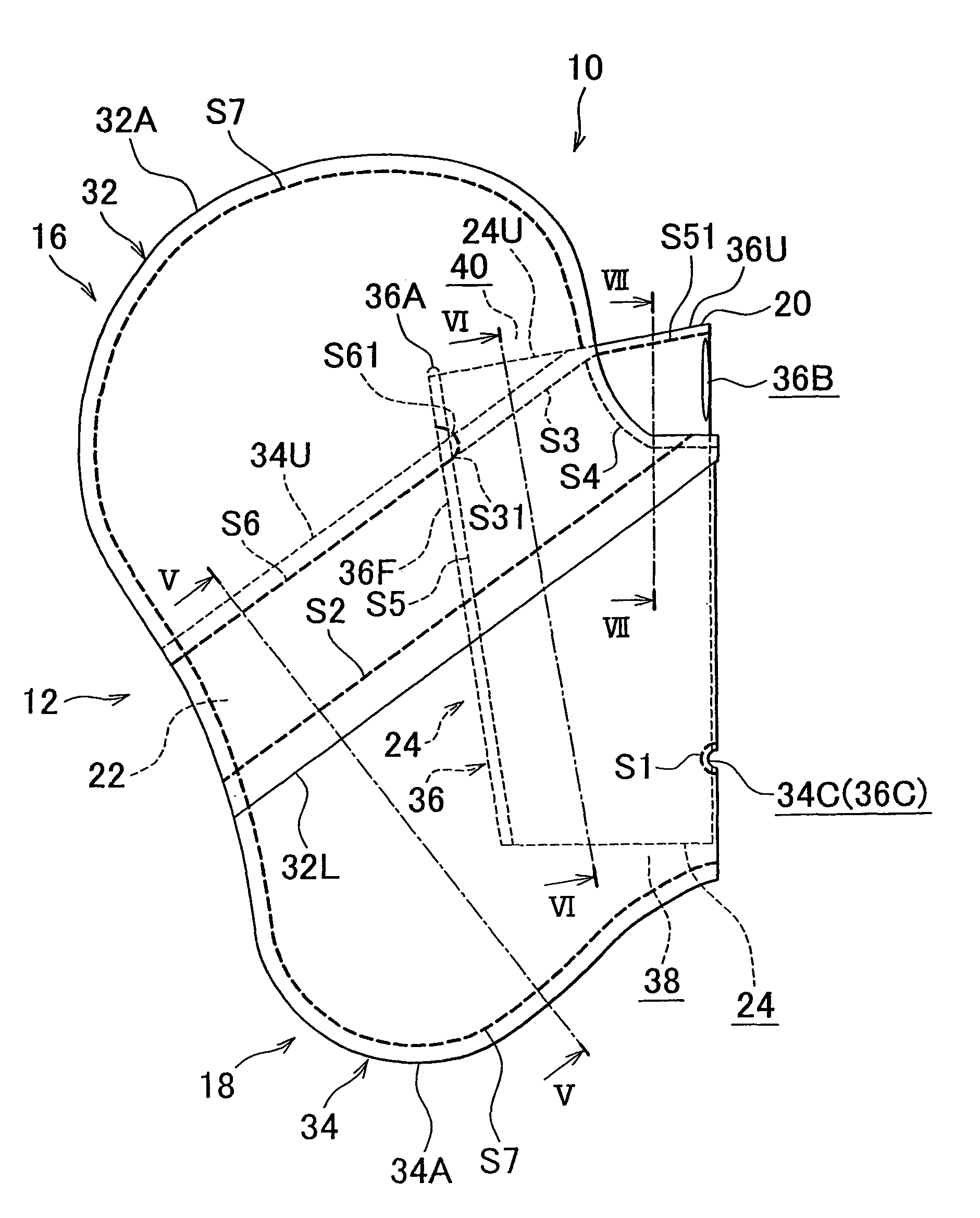 Side air bag apparatus and manufacturing method of a side air bag