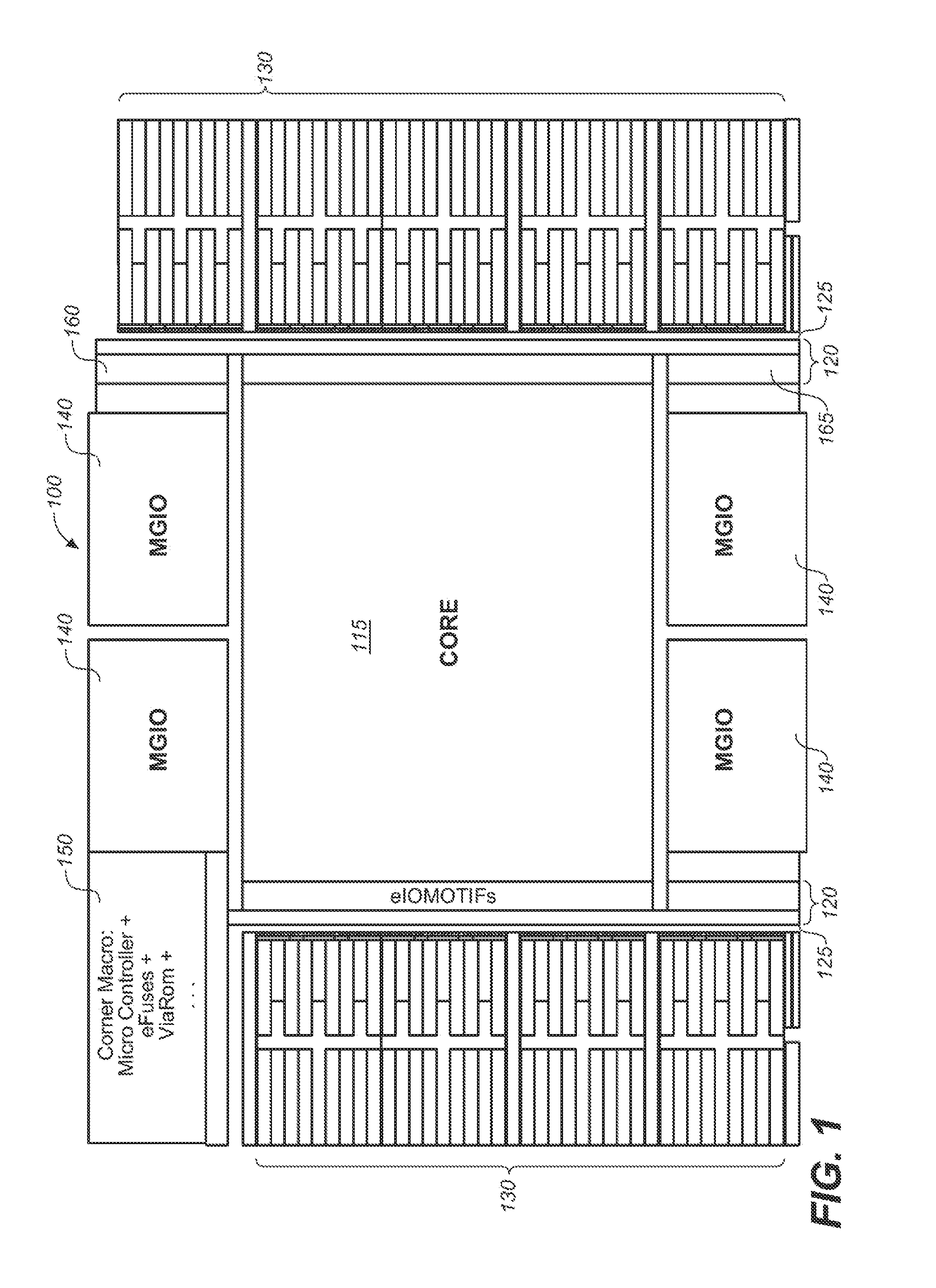 Clock network fishbone architecture for a structured ASIC manufactured on a 28 NM CMOS process lithographic node