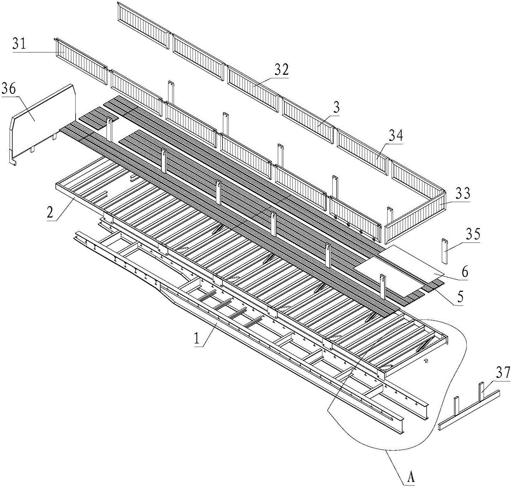 Plate trailer with steel aluminum hybrid structure