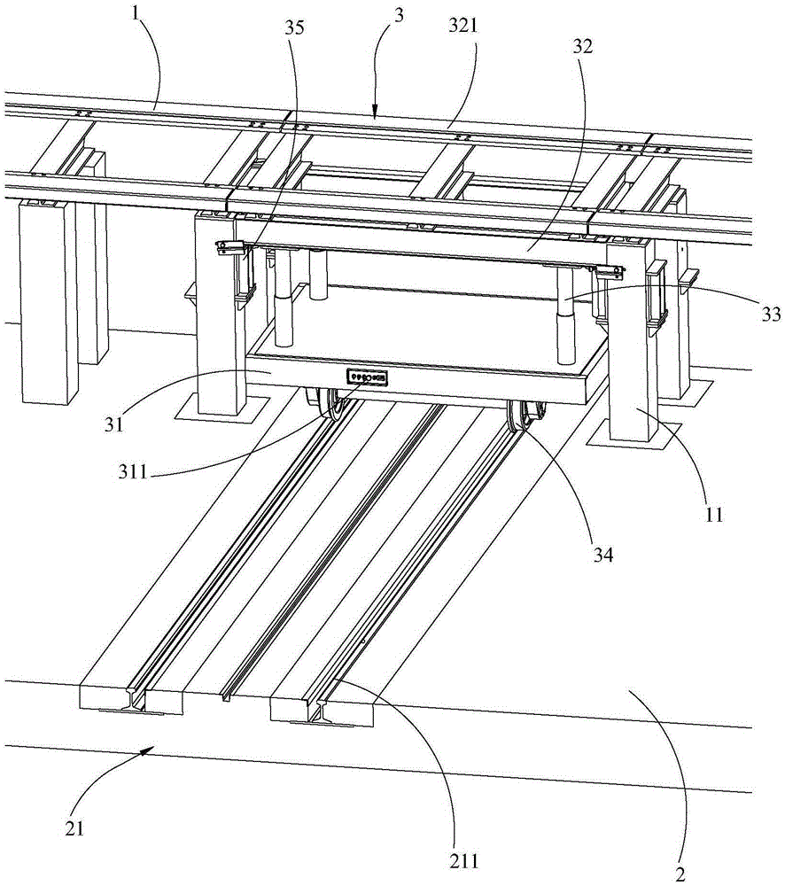 Disassembly and assembly device for levitation chassis of middle-low speed maglev trains