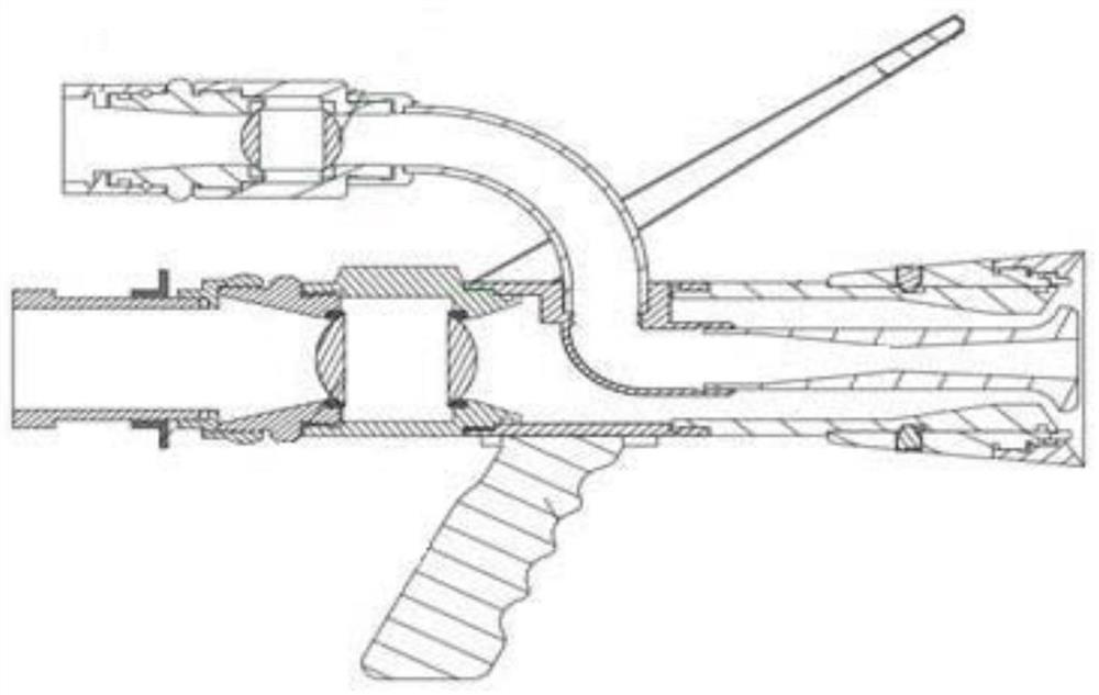 Fire-fighting device with outward-extending powder spraying opening