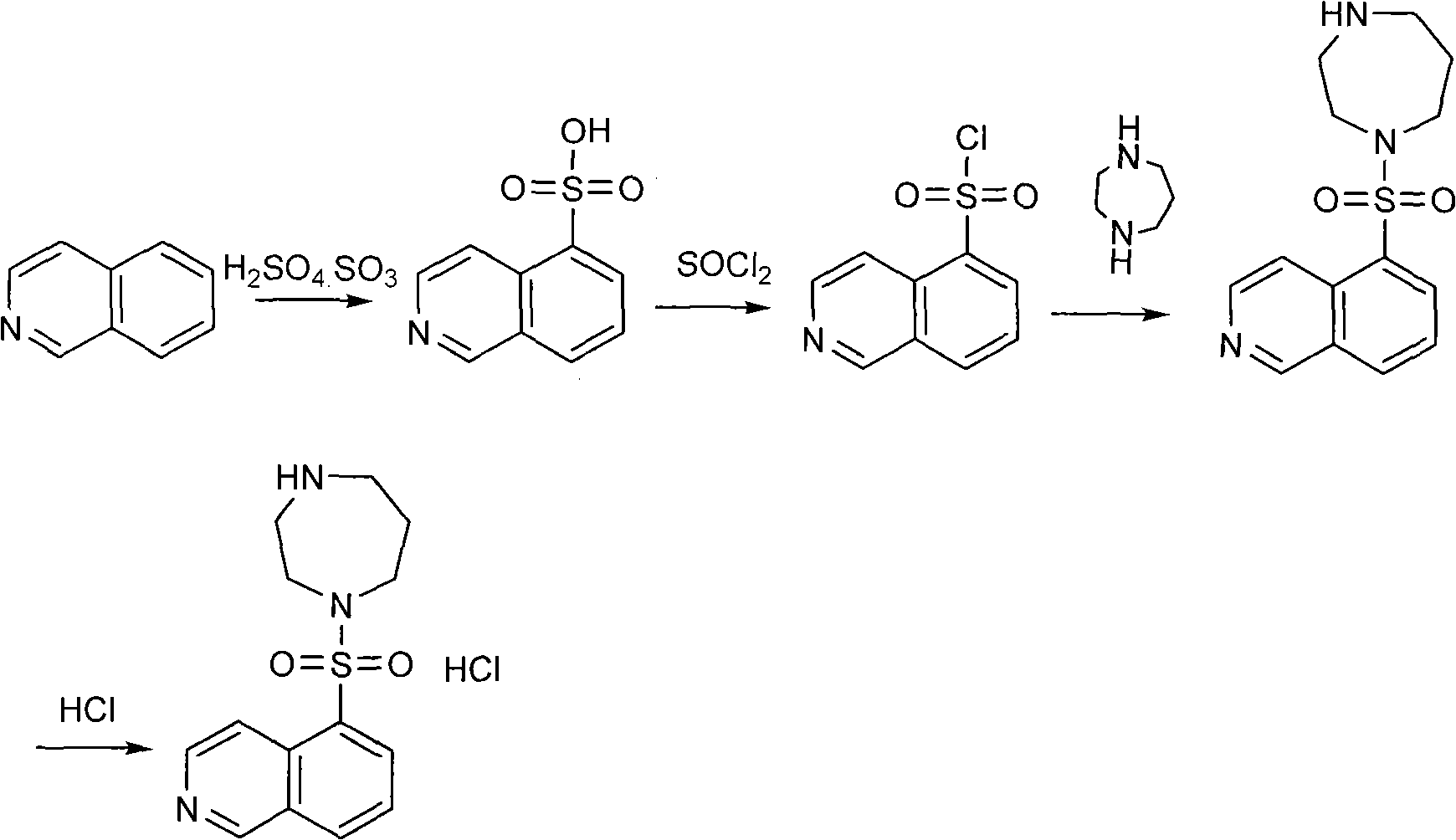 Production method of fasudil hydrochloride