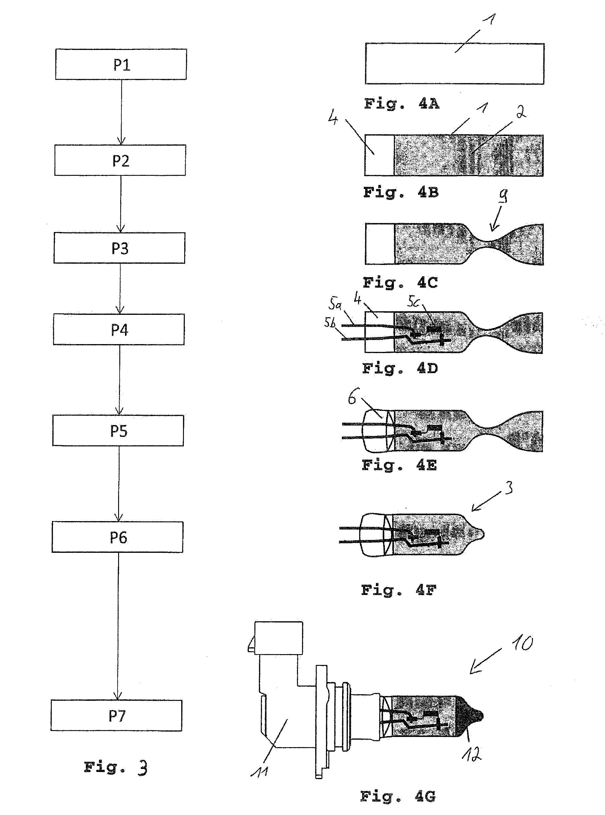 Method of producing a halogen lamp and halogen lamp