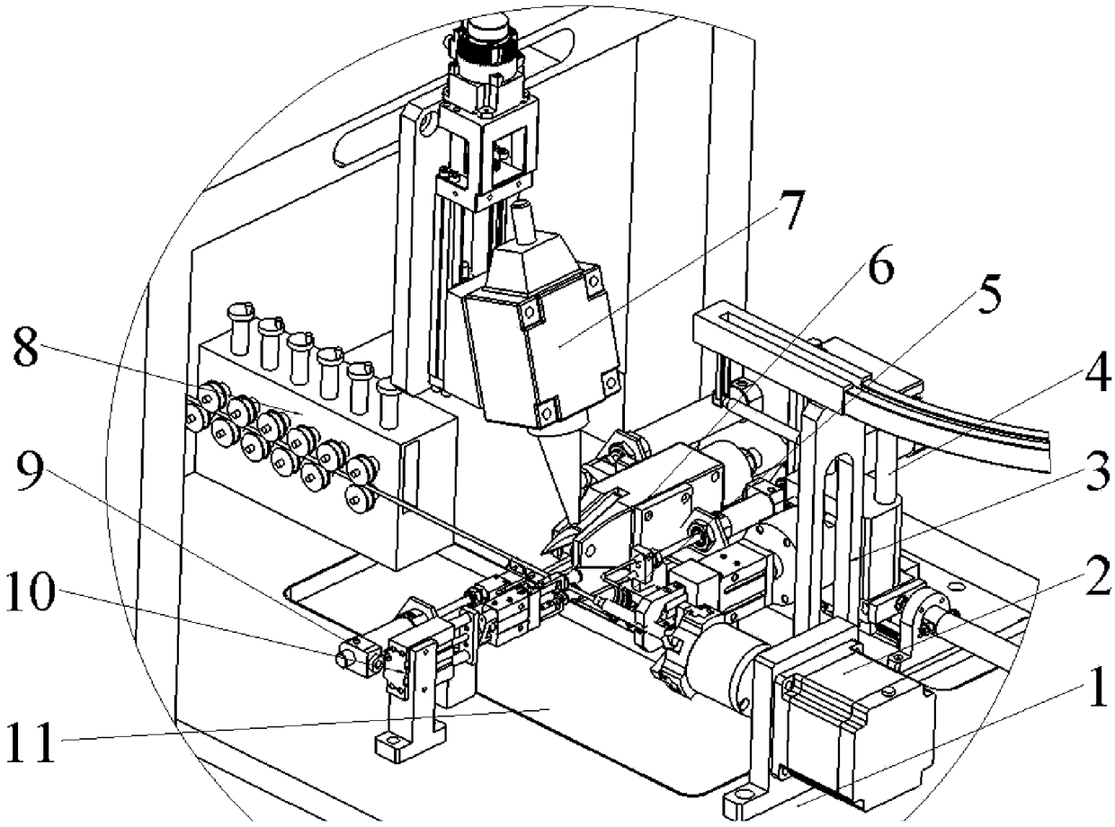 High-frequency induction laser composite welding device for sleeving of hollow copper pipe