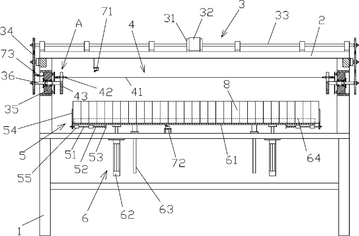 Opening device for packaging box foam lining plate