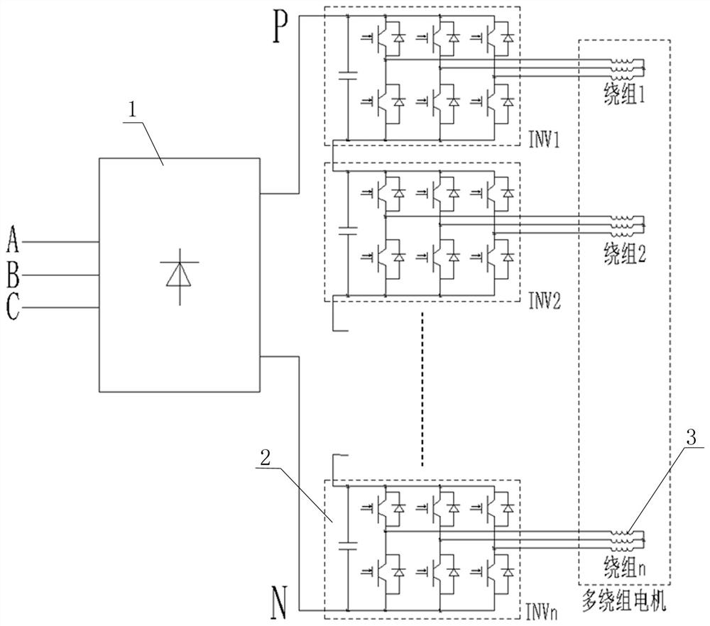 High-voltage frequency conversion all-in-one machine adopting trapezoidal modulation waves and control method thereof