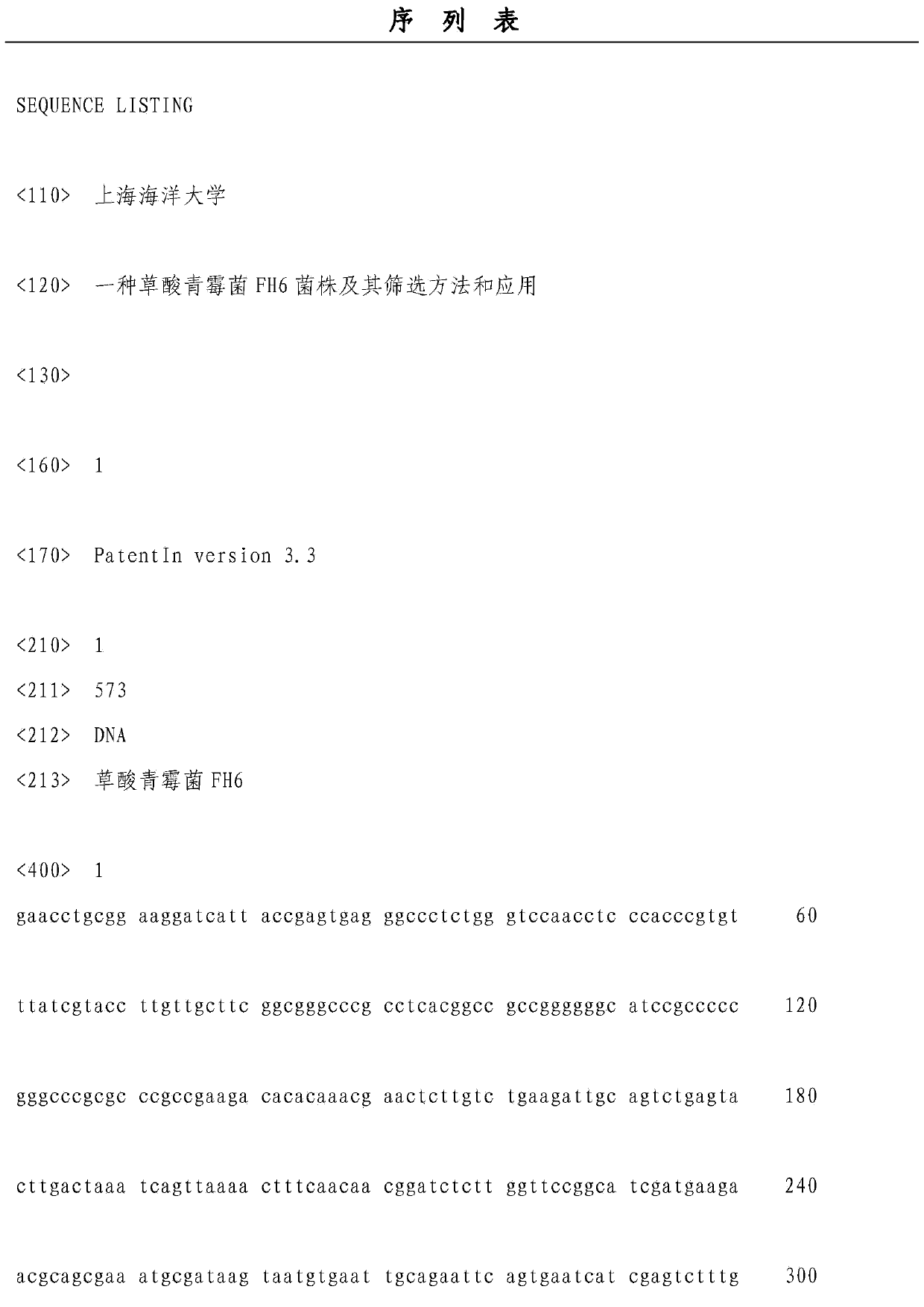 Penicillium oxalicum FH6 strain, screening method and application thereof