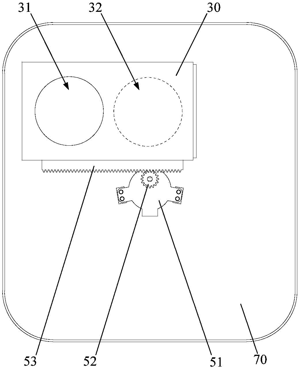 Material cleaning device and cooking utensil