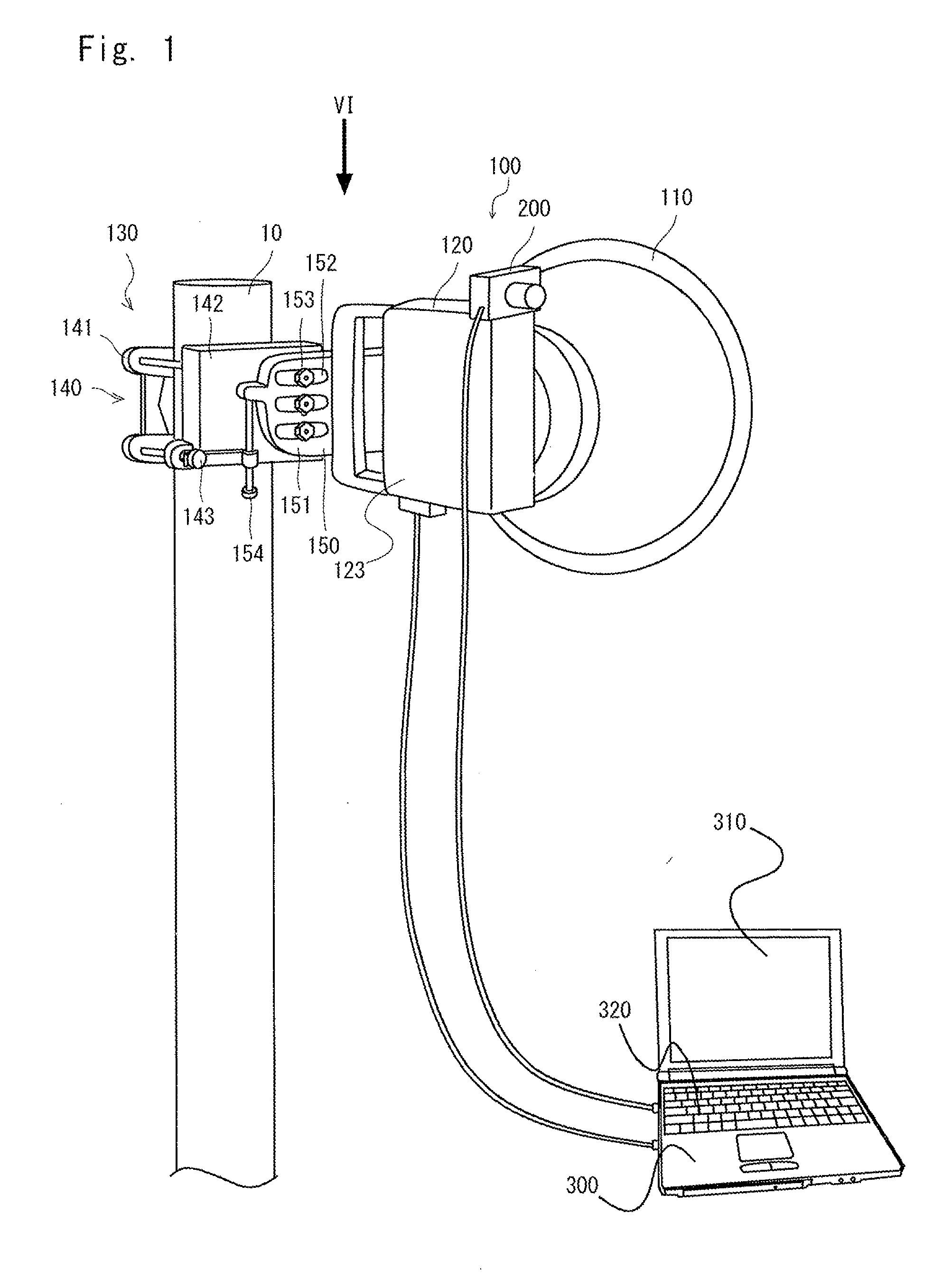 Antenna orientation adjustment assistance device and antenna device installation method