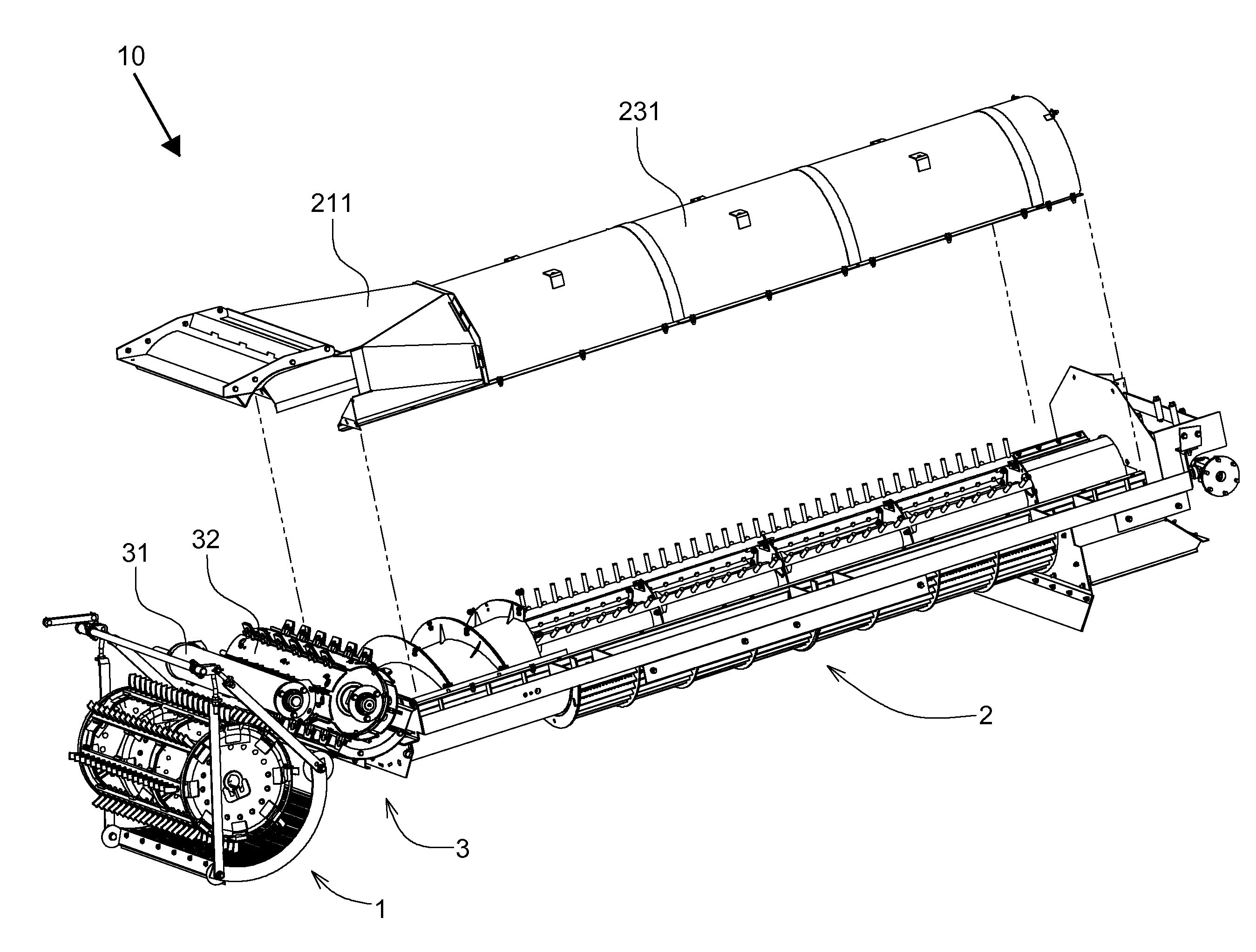 Threshing and Separating Device and Combine Harvester Having the Same