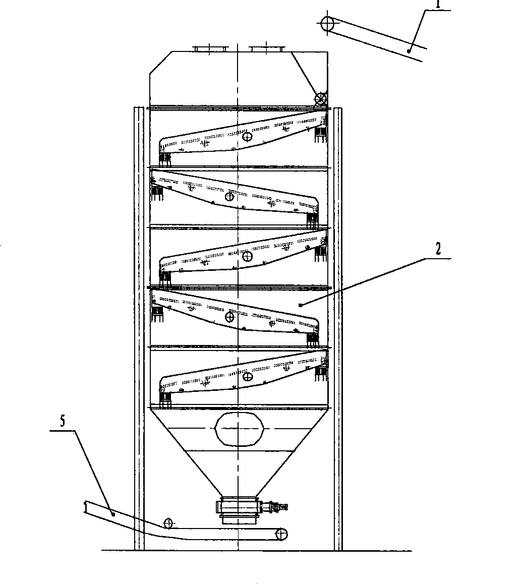 Wax shale vibration turn-back pre-heating dryer