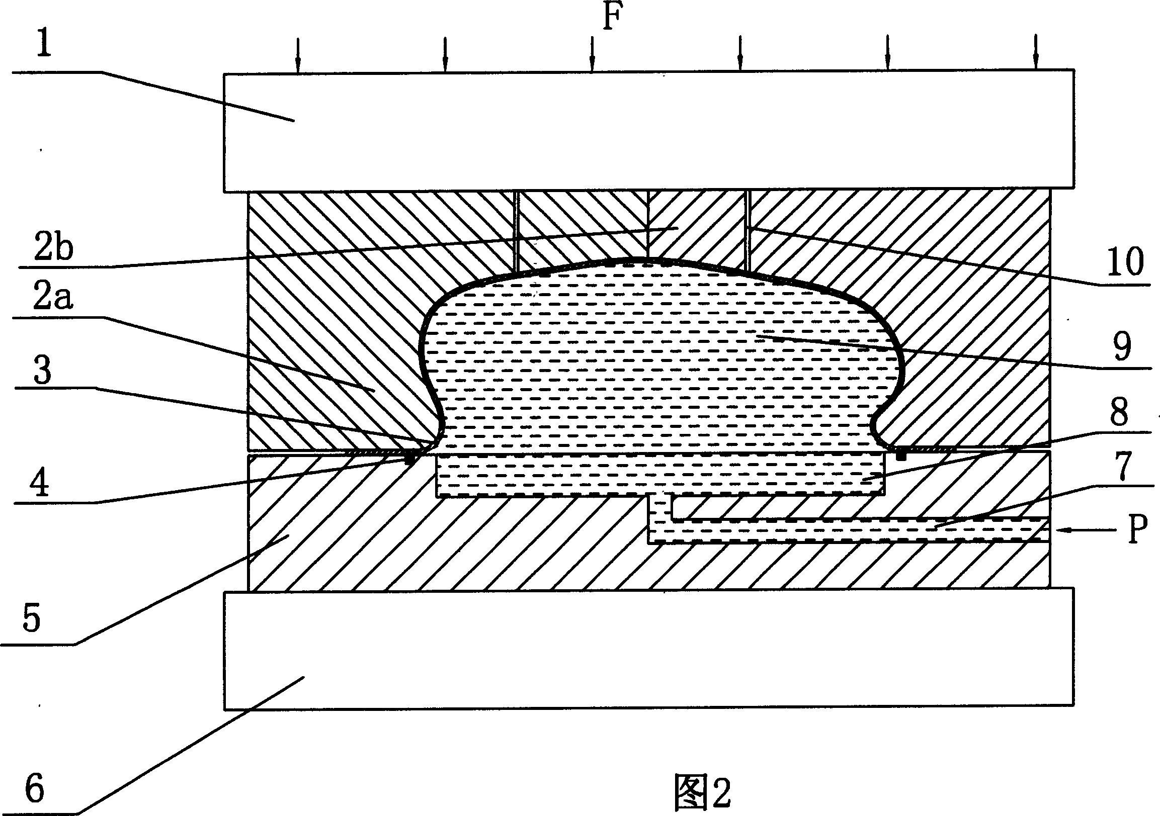 Metal plate material hydraulic shaping method and its mould device